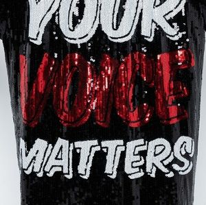 ☆NEW☆ VOTE/YOUR VOICE MATTERS SEQUIN SHIRT/DRESS